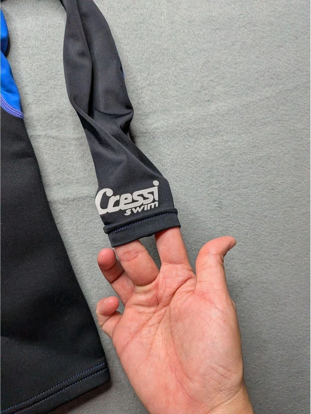 Cressi Wetsuit Kids L Black Blue Long Sleeve Shorty Swim Surf Neoprene Zip